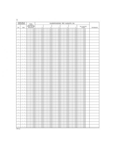 Registro corrispettivi registratori di cassa data ufficio - 48 fogli 31x24