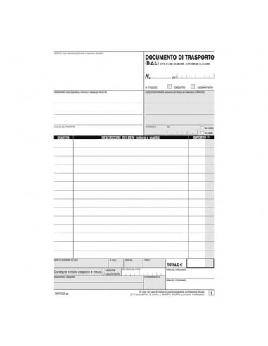 Blocco DDT autoricalcanti data ufficio A5 50x2 copie autoricalcanti DU1607CD200