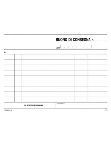 Blocco buoni di consegna data ufficio 11