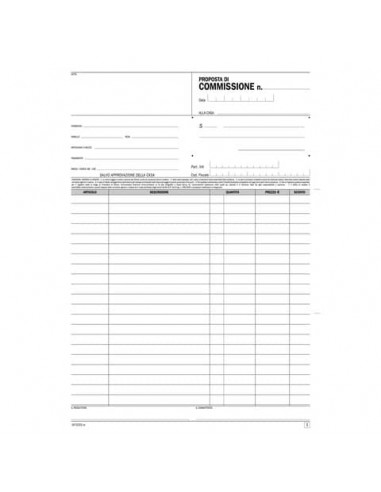 Blocco proposte di commissione Data Ufficio A4 - 33x3 copie autoricalcanti DU1672C3300