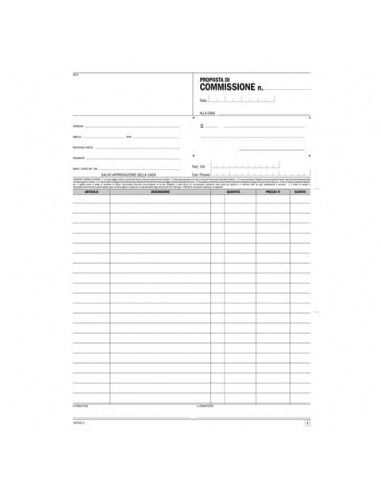 Blocco proposte di commissione data ufficio A4 - 50x2 copie autoricalcanti DU16721C000