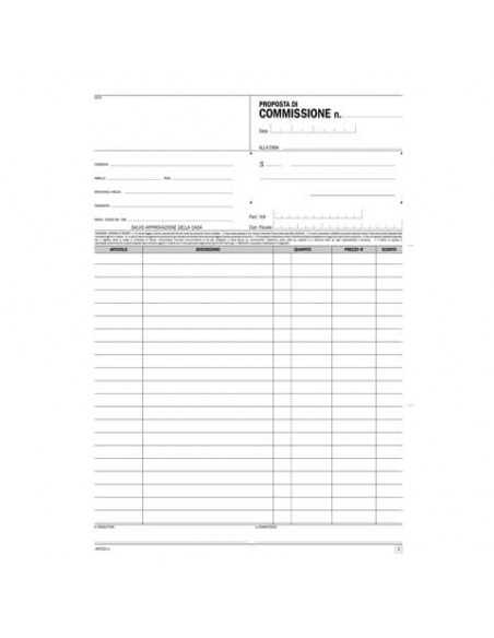 Blocco proposte di commissione data ufficio A4 - 50x2 copie autoricalcanti DU16721C000
