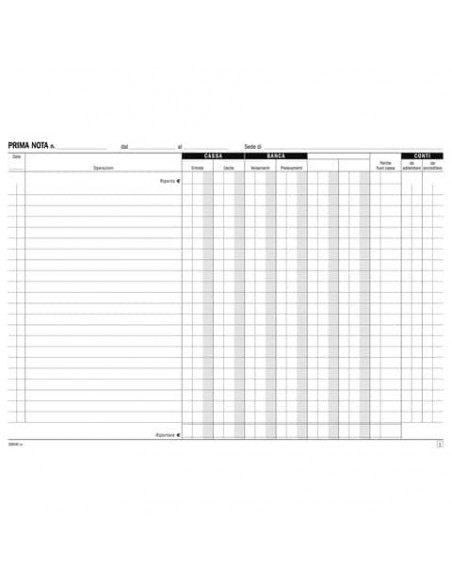 Blocco prima nota cassa Data Ufficio 21