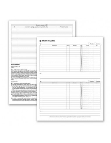 Registro sicurezza prevenzione incendi data ufficio - 48 pagine 31x24