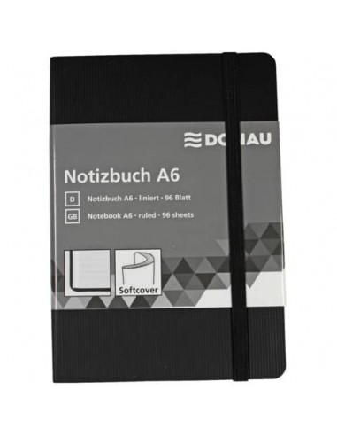 Taccuini Donau 95 ff righe A6 nero 1346101-01