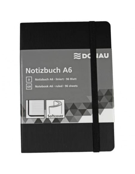 Taccuini Donau 95 ff righe A6 nero 1346101-01