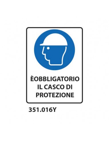 Cartello di obbligo ''È obbligatorio il casco di protezione'' Dixon Industries 27x33 cm - 351.016Y