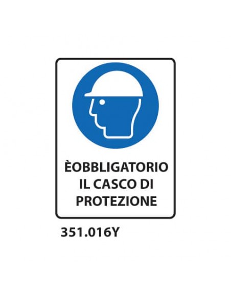 Cartello di obbligo ''È obbligatorio il casco di protezione'' Dixon Industries 27x33 cm - 351.016Y