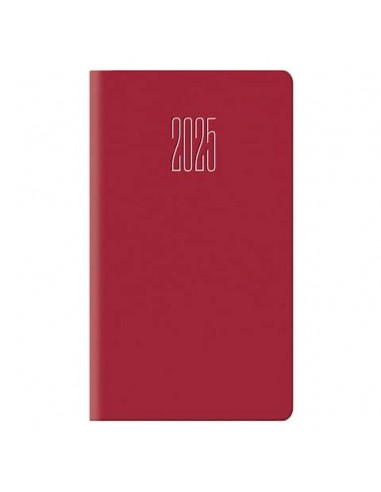 Agenda 2025 Settimanale tascabile 8x14 cm Gommato rosso 25-055200403C