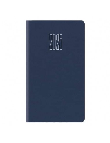 Agenda 2025 Settimanale tascabile 8x14 cm Gommato blu 25-055200401C