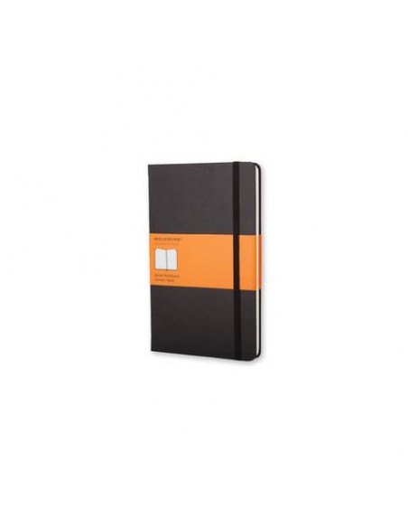 Taccuino a righe large 13x21 cm copertina rigida Moleskine nero QP060
