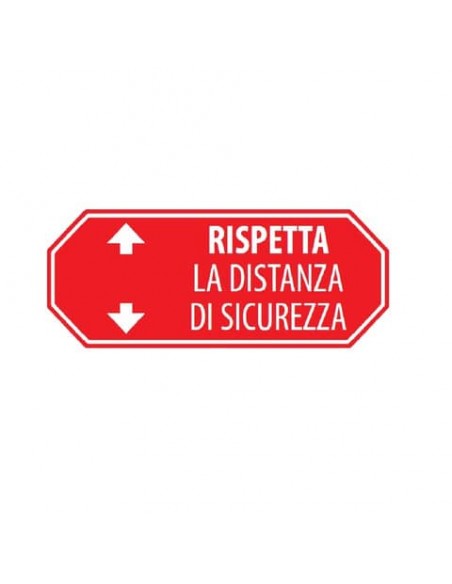 Adesivo di segnaletica a terra ''Rispetta la distanza di sicurezza - 1 m'' 80x40 cm rosso/bianco/blu - 30018