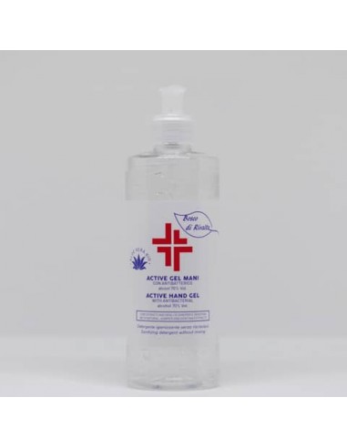 Gel igienizzante mani (alcol 70%) 500 ml con dosatore - Active linea Bosco di Rivalta - profumo di agrumi