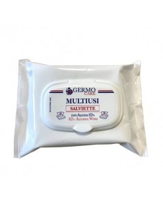 Salviette disinfettanti multisuperficie Multiusi alcool 62% - 20x20 cm profumo limone - Conf. 20 pezzi - TOW100
