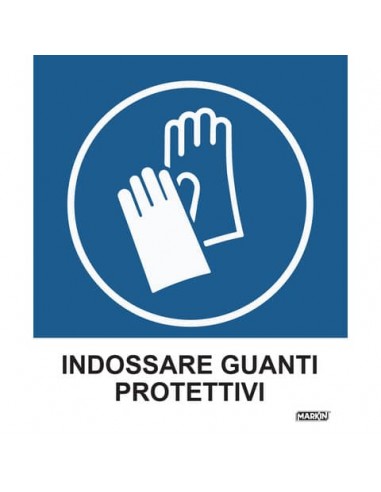 Adesivo segnaletico Markin ''Indossare guanti protettivi'' in LWM - 12