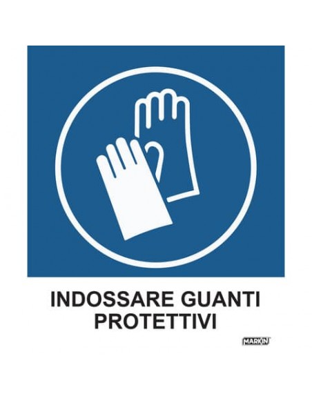 Adesivo segnaletico Markin ''Indossare guanti protettivi'' in LWM - 12