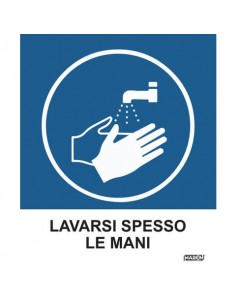 Adesivo segnaletico Markin ''Lavarsi spesso le mani''  in LWM - 12