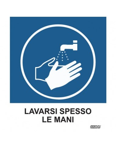 Adesivo segnaletico Markin ''Lavarsi spesso le mani''  in LWM - 12