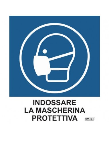 Adesivo segnaletico Markin ''Indossare la mascherina protettiva'' in LWM 12