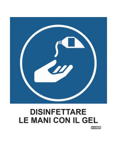Adesivo segnaletico Markin ''Disinfettare le mani con il gel'' in LWM - 12