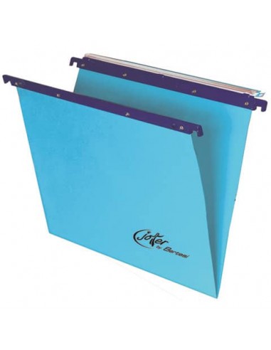 Cartelle sospese orizzontali per cassetti Linea Joker 39 cm fondo V - blu conf. 25 pezzi - 400/395 LINK - A3