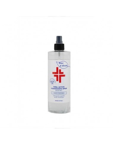 Spray igienizzante superfici (alcol 70%) 400 ml - Active linea Bosco di Rivalta - flacone trasparente - BOS026