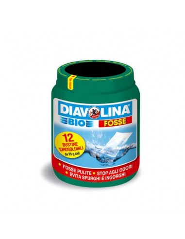 Attivatore fosse biologiche Diavolina Bio 12 bustine idrosolubili da 25 grammi 16020