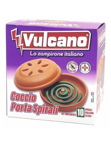 Insetticida zampirone per esterni Vulcano conf. 10 spirali + supporto in coccio - 18206