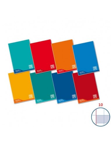 Quaderno Maxi One Color 100 Gr Didattico A4 - quadretti 10+ - colori assortiti - 18+1 fogli - 7044