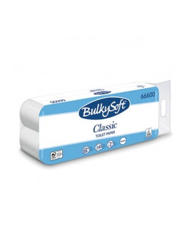 Carta igienica in cellulosa Bulkysoft Classic 145 strappi 2 veli -  bianco Conf. 10 rotoli - 66600.E20