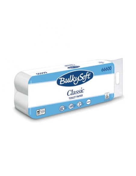 Carta igienica in cellulosa Bulkysoft Classic 145 strappi 2 veli -  bianco Conf. 10 rotoli - 66600.E20