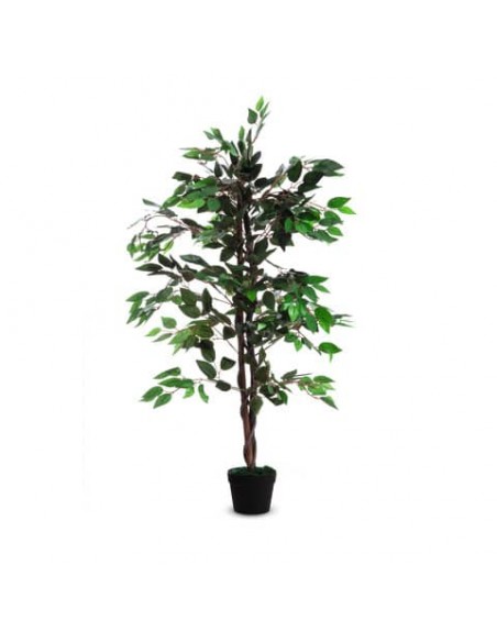 Pianta artificiale albero di fico Paperflow poliestere verde tronco in legno - h. 120 cm - K700136