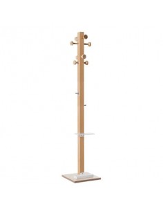 Appendiabiti da terra in legno Paperflow 8 ganci Wood Range Modello C  35x35x178 cm bianchi - K700010