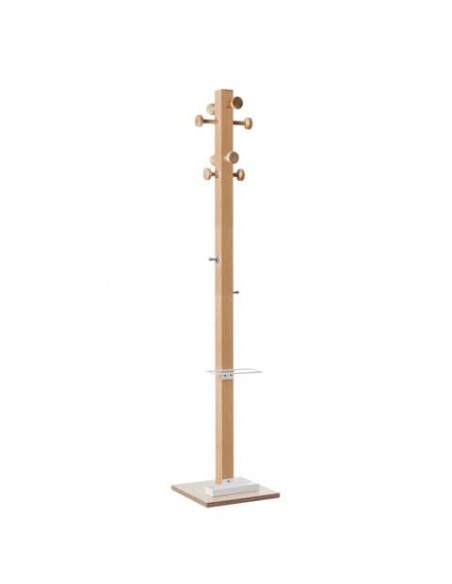 Appendiabiti da terra in legno Paperflow 8 ganci Wood Range Modello C  35x35x178 cm bianchi - K700010