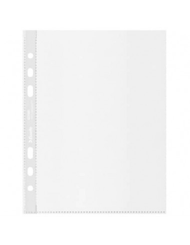 Buste a perforazione universale Esselte Office f.to A5 100% riciclate trasparenti - conf. 100 pezzi - 627495