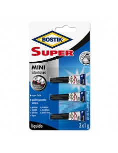 Colla attaccatutto cianoacrilica Bostik Super Mini liquido tubetto monodose  3x1 gr  D2743