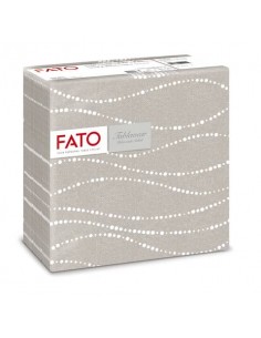 Tovaglioli piegati 1 velo Fato Tablewear 40x40 cm  pura cellulosa decoro Perle tortora conf. 50 pezzi - 88446600