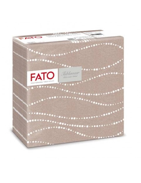 Tovaglioli piegati 1 velo Fato Tablewear 40x40 cm pura cellulosa decoro Perle nocciola - conf. 50 pezzi - 88446700
