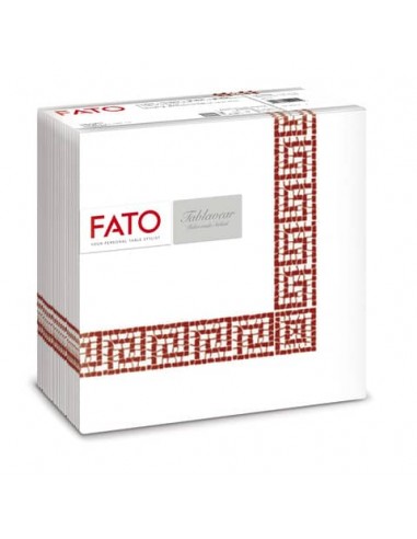 Tovaglioli piegati 1 velo Fato Tablewear 40x40 cm pura cellulosa decoro Mykonos rosso - 88445800
