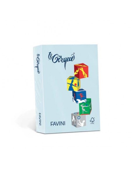 Carta colorata Favini Le Cirque A3 80 g/m² colori  tenui Celeste 101 - risma da 500 fogli - A71T353
