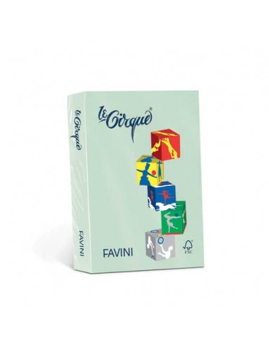Carta colorata Favini Le Cirque A3 80 g/m² colori  tenui Pistacchio 102 - risma da 500 fogli - A716353