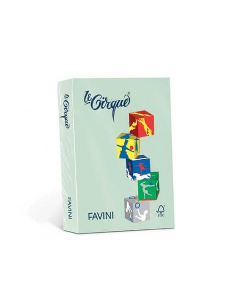 Carta colorata Favini Le Cirque A3 80 g/m² colori  tenui Pistacchio 102 - risma da 500 fogli - A716353