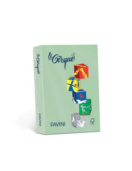 Carta colorata Favini Le Cirque A4 160  g/m² colori tenui  Verde 107 - risma da 250 fogli - A74P304