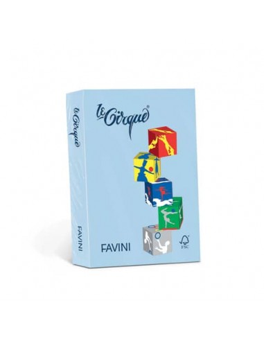 Carta colorata Favini Le Cirque A3 160  g/m² colori tenui Azzurro 106 - risma da 250 fogli - A747223
