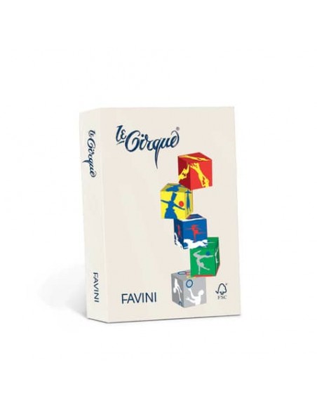 Carta colorata Favini Le Cirque A3 160  g/m² colori tenui Avorio 110 - risma da 250 fogli - A74Q223