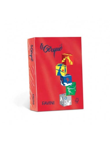 Carta colorata Favini Le Cirque A4 160  g/m² colori forti Scarlatto 209 - risma da 250 fogli - A74C304