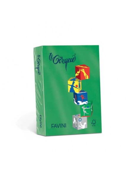 Carta colorata Favini Le Cirque A3 160  g/m² colori forti Verde bandiera 208 - risma da 250 fogli - A74D223