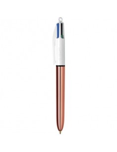 Penna a sfera a scatto BIC 4 Colours Shine fusto Rose Gold - assortiti 4 colori - 504894
