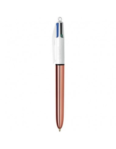 Penna a sfera a scatto BIC 4 Colours Shine fusto Rose Gold - assortiti 4 colori - 504894