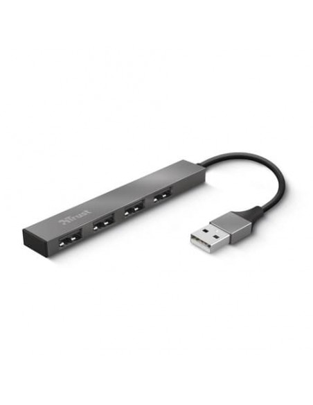 Hub Mini USB 2.0 a 4 porte in alluminio Trust grigio 23786